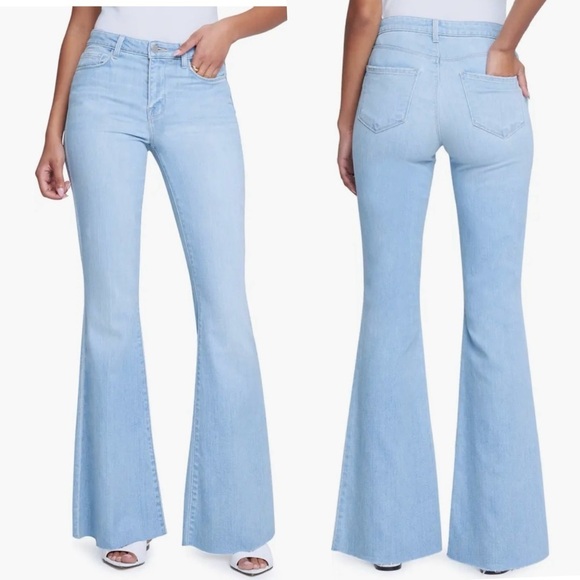 L'AGENCE Denim - L'AGENCE Sera High Rise Jean Flared Bell Bottom Jeans Blue Cloud Chic Size 25